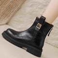 Autumn Winter New Women's Ankle Boots High Quality Wool Warm Platform Leather Boots British Chelsea High Heels Ladies Snow Boot