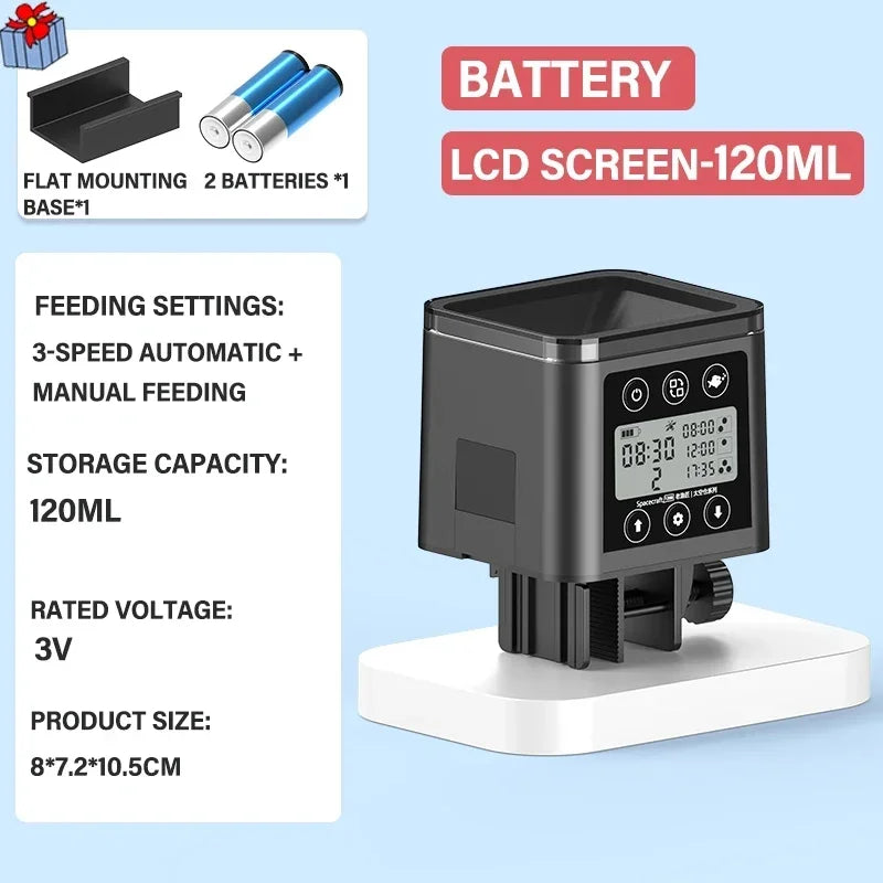 Automatic Fish Feeder LED LCD Screen 120ml/320ml Large | SAMAG