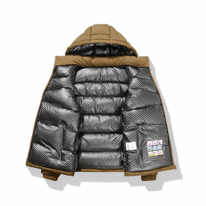 Winter Graphene Self-heating Puffer Jackets Men Thick Windproof Hooded Padded Jacket High Quality Ultralight Down Parka Coat Man