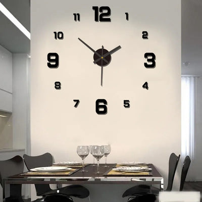 3D Creative Frameless DIY Wall Hanging Clock Stickers | SAMAG