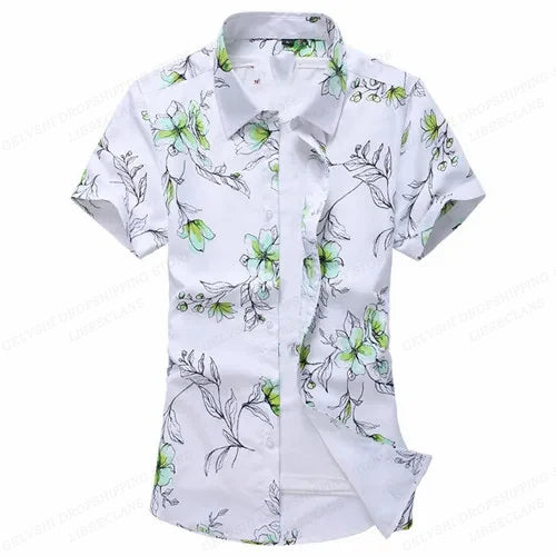 Summer Floral Hawaiian Shirts Men Fashion Short Sleeve | SAMAG