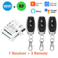 Tuya WiFi RF Switch DC 12V 24V 2Channels Dry Contact Relay Wireless Remote Control Transmitter 50m work with Google Assist,Alexa