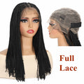 Synthetic Full Lace Wig on Clearance Sale With Baby Hair Knotless Lace Braided Wigs for Black Women Black Wig Braiding Hair M008