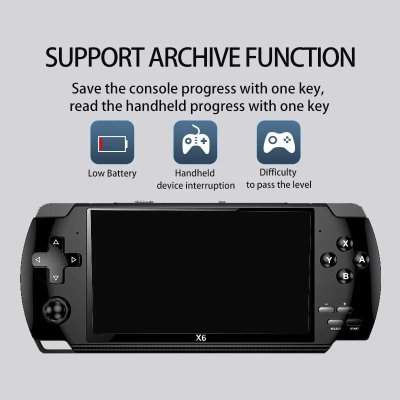 X6Handheld Retro Arcade Game Console Compact Pocket Video Game Player Portable Family Retrogaming Entertainment