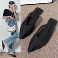2026 Summer New Fashionable Pointed Toe Half Slippers Women Women's Mesh Hollow Slippers Outdoor Leisure Shoes Plus Size 35-42