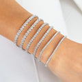 Luxury Simple Stainless Steel Single Row Geometric Square Glisten Full of Zircon Bracelet Women Men Hip Hop Fashion Jewelry Gift