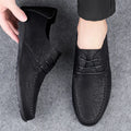 Men's leather shoes soft soles four seasons plus size casual leather shoes fashion trendy youth party Versatile driving shoes