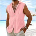 Summer Men's Fitness and Casual Vest, Loose-Fitting Sleeveless Shirt, Linen Material