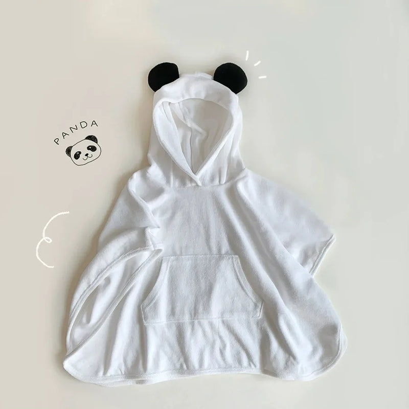 Hooded Baby Bath Towel Quick-dry Baby Shower Wrap Infant Bath Cloak