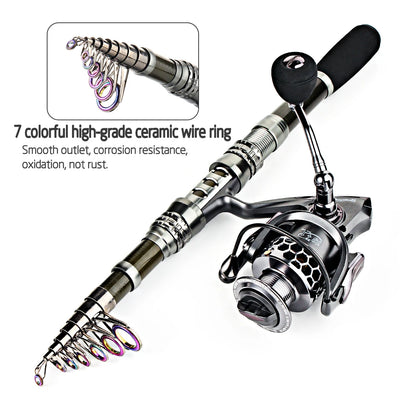 Sougayilang Carbon Fiber Spinning Fishing Rod and Reel | SAMAG