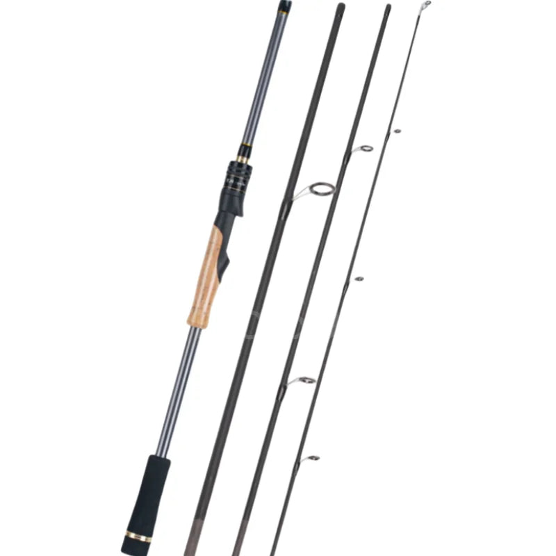 Ultra-Short Portable Travel Fishing Rod 1.98m/2.1m 4 Section 100% High Carbon Lure Rod 4-25g Power Spinning/Casting