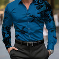 Men'S Stylish Red Floral Print Dress Shirt - Casual Long | SAMAG