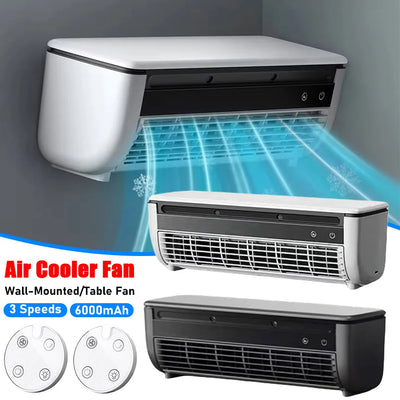 Wall Mount Air Cooling Fan Silent Rechargeable Portable | SAMAG