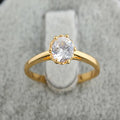Ever Fade 14K Gold Ring for Women Solitaire 1.0ct Round Cut Zirconia Diamond Wedding Band Bridal Flower Jewelry Nose Rings