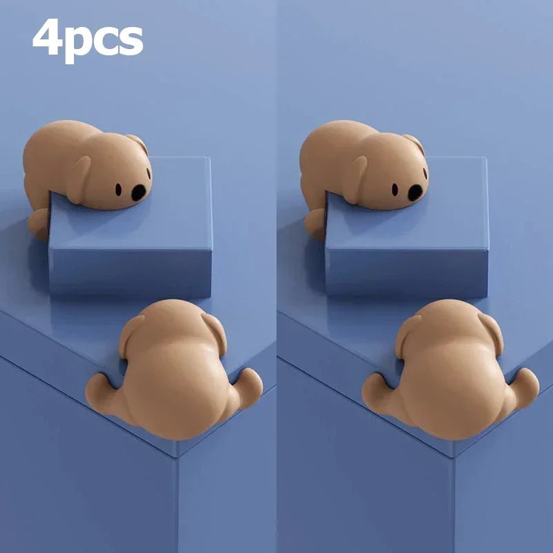 4Pcs Baby Silicone Corner Protectors Table Corners Bear Collision Protectors Children's Collision Protectors Safety Protection