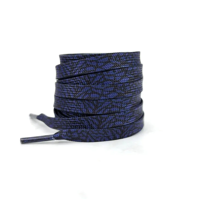 Flat Shoelaces for Shoes Burst Crack Texture Rope Leopard Print Shoelace Cement Flame Pink Printing Shoe Laces for Women Man