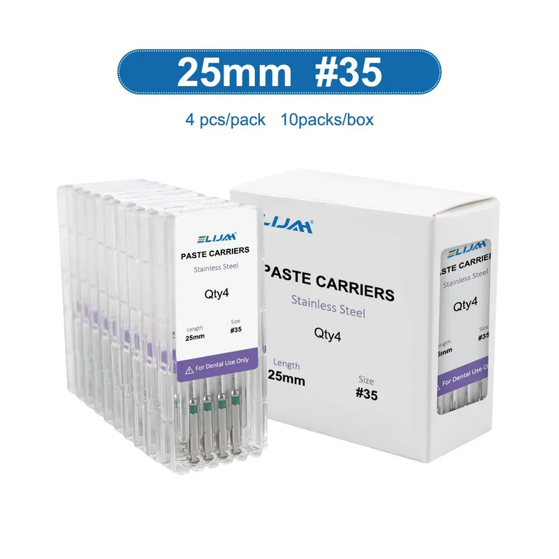40Pcs Dental Rotary Paste Carriers Lentulo 25mm #25-40 Dental Stainless Steel Endodontics Root Canal Files Dentistry Instruments