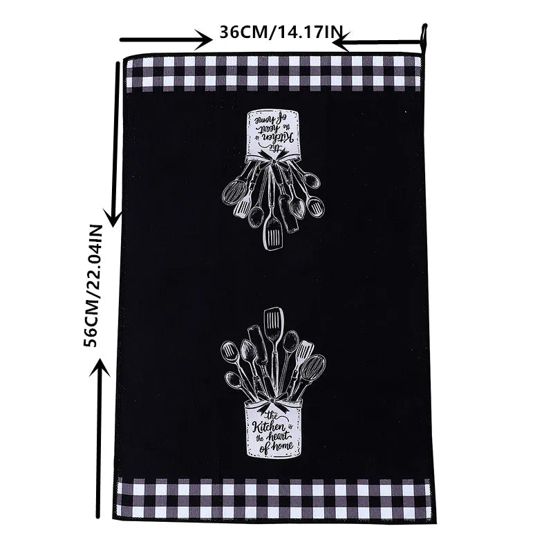 Funny Kitchen Dish Towel Set Absorbent Quick Dry Cloth Dish Tea Towels Reusable Bar Hand Dishcloths Decor for Home Supplies