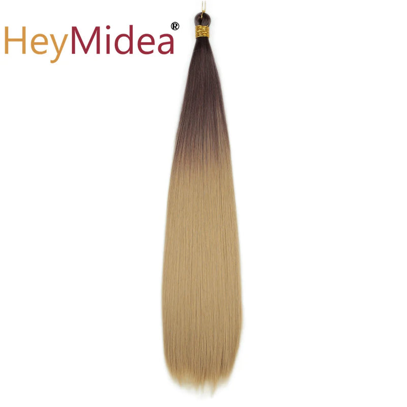 22-28Inch Straight Pony Hair Bundles Crochet Braids Hair Silky Colorful Synthetic Braiding Hair Ombre Synthetic Hair For Women