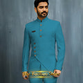 Matching Design Men's Suit 2pcs African/Indian Safiri Attire Customized Set with Gold Button for Wedding Party Formal Events