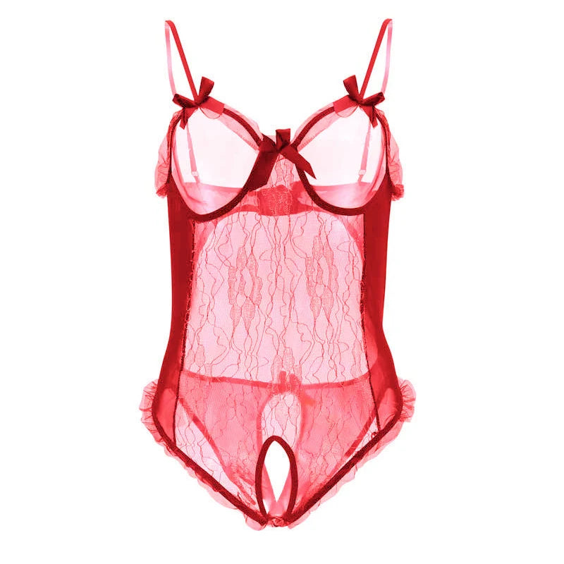 Women Sexy Lingerie Lace Babydolls Dress Women's Underwear Open Bra Open Crotch Erotic Costume Bodysuit Exotic Curvy Bodysuit