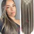 18-32Inch 16 Clips in Hair Extensions Long Straight Hairstyle Synthetic Blonde Black Hairpieces Heat Resistant False Hair Daily