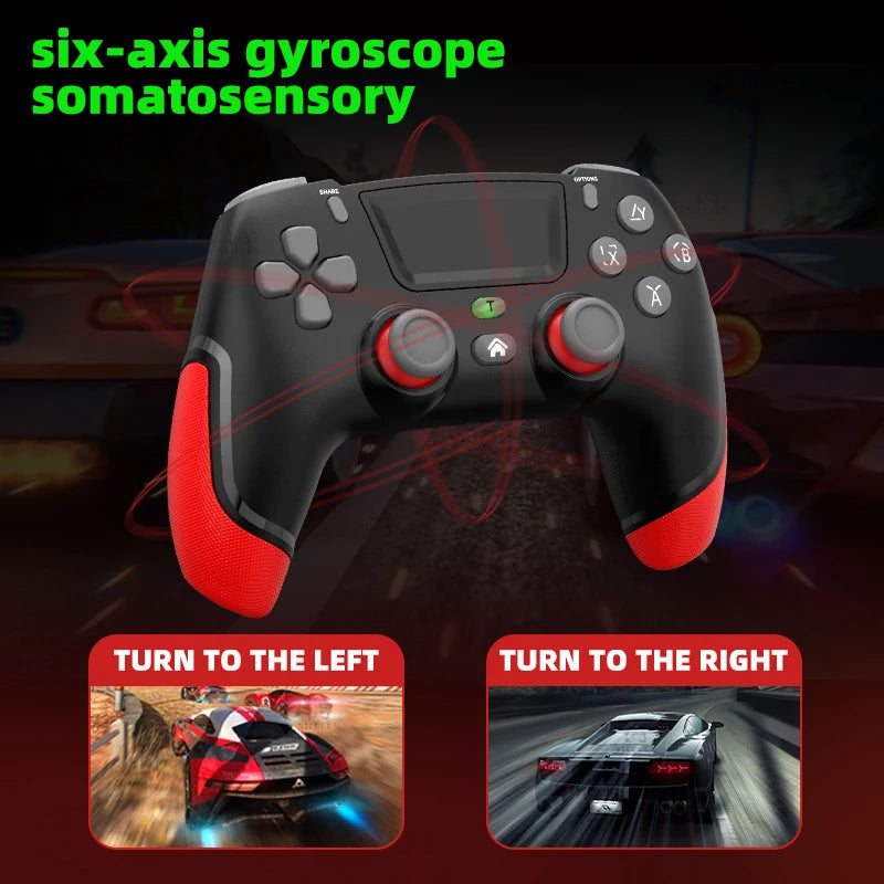 BT Gaming Gamepad with Six Axis Gyroscope For PS4 PS3 Wired Controller For Switch Oled Android Mobile Dual Vibration Joystick