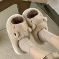 Comfortable Plush Women's Slippers - Cute Cartoon Animal Design, Non Slip Sole, Warm Indoor Shoes, Household Winter Slippers