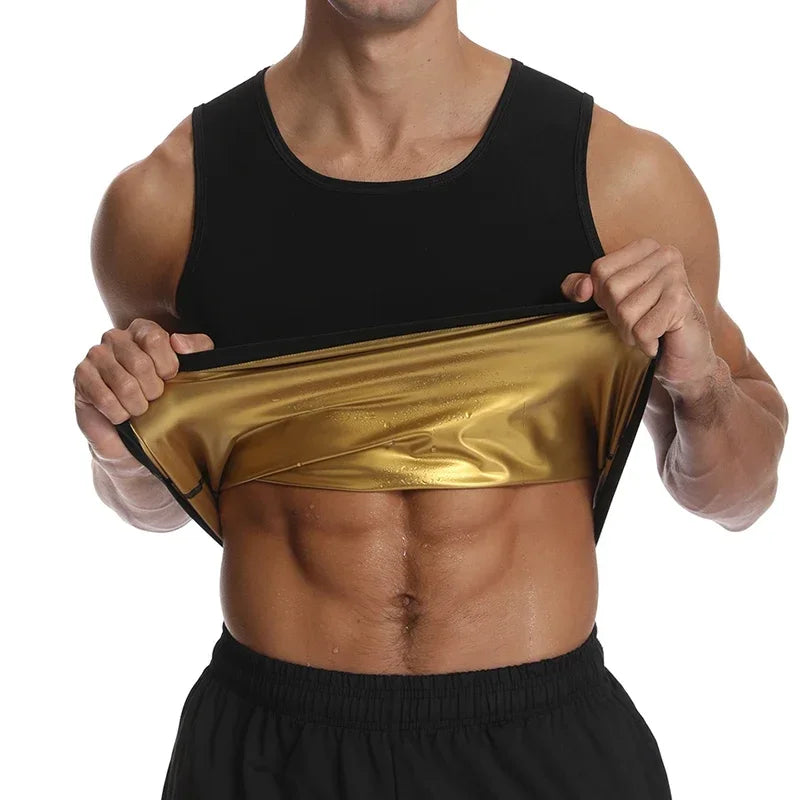 Men Sweat Sauna Vest Waist Trainer Weight Loss Slimming Body Shaper Heat Trapping Tank Top Shapewear Corset Shirt Hot Fat Burner