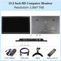 13.3-inch HD 1366x768 Monitoring Display with AV BNC HDMI USB VGA Interfaces for Clear Visuals And Easy Connectivity