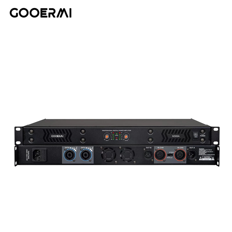 GOOERMI M300 2CH Digital Power Amplifier 1200W Rack PA Amp 1U Stereo Audio Amplifier for KTV DJ Stage Bar Sound System