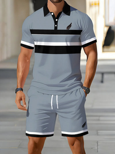 Summer Men's Polo Shirt Set - 3D Printed Design | SAMAG
