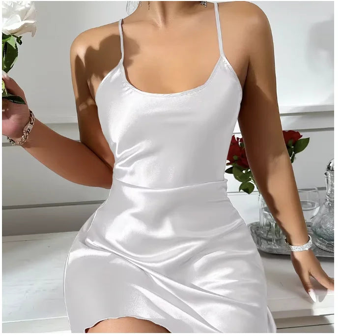 Summer Nightgowns Women's Ice Silk Satin Nightdress | SAMAG