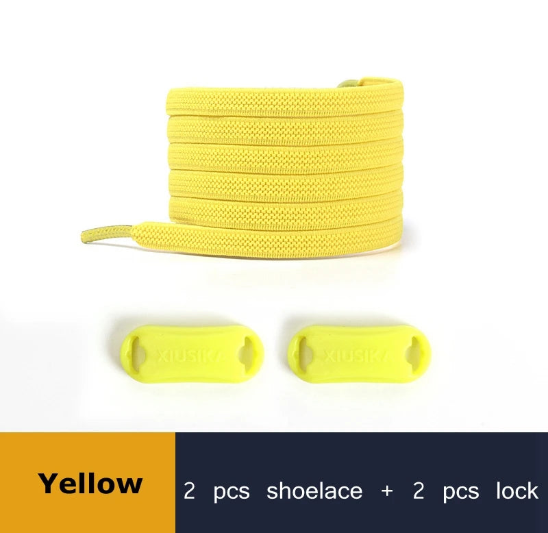 Elastic Shoe Laces Buckle Lock No Tie Shoelaces Sneakers Flat Woven Shoelace without Ties Kids Adult Rubber Bands for Shoes