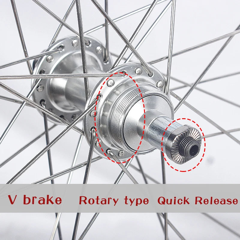700C Road Bike Wheelset Parts V Brake 32H  100X135mm Double Layer Aluminum Alloy 2Bearing Hub Bicycle Wheel ROCKBAO