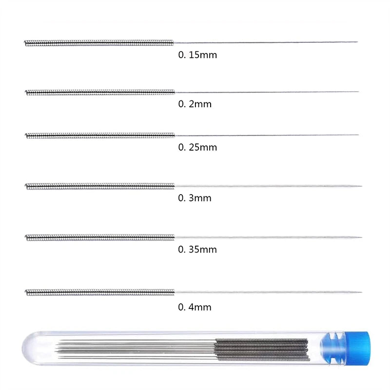 10Pcs Stainless Steel Nozzle Cleaning Needles 0.2mm 0.3mm 0.4mm 0.5mm 0.6mm 0.8mm 1.0mm Drill Bits 3D Printer Parts Accessories