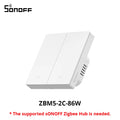 SONOFF ZBM5 80/86 Type Zigbee Smart Wall Switch Supports No Neutral and Neutral Wire Detach Relay Mode Works with Home Assistant