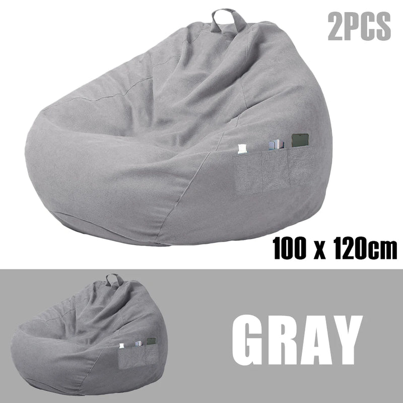 1/2Pcs Lazy Sofa Cover Soft Comfortable Sofa Chair Decorative Breathable Chair Sofa Cover with 3 Side Pocket for Furniture Decor