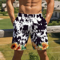 Men Print Casual Shorts Drawstring Elastic Waist Loose | SAMAG