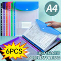 6pcs A4 Expanding File Folders with Button 11 Ring Binder Pockets.Durable A4 Binder Organizer, for School, Office. file folder
