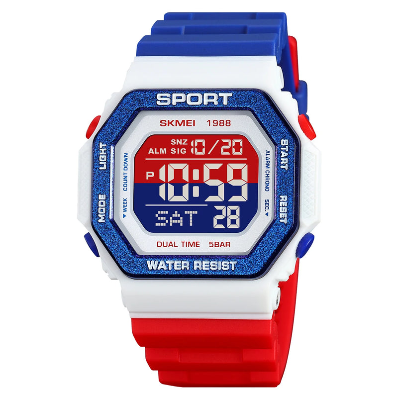 SKMEI Fashion Countdown Sports Digital Watches For Men Women 5Bar Waterproof Chrono Military Electronics Wristwatch Reloj Hombre