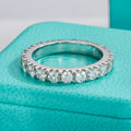 AnuJewel 3mm 2-3ct D Color Moissanite Wedding Band Ring 925 Sterling Silver Eternity Band Engagement Rings for Women