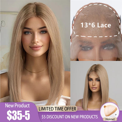 HENRY MARGU Ash Blonde Lace Synthetic Wigs 13*6 Front | SAMAG