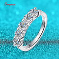 Smyoue White Gold D Color 4mm Moissanite Ring for Women 1.5CTTW Stone Match Diamond Wedding Band Bride S925 Sterling Silver