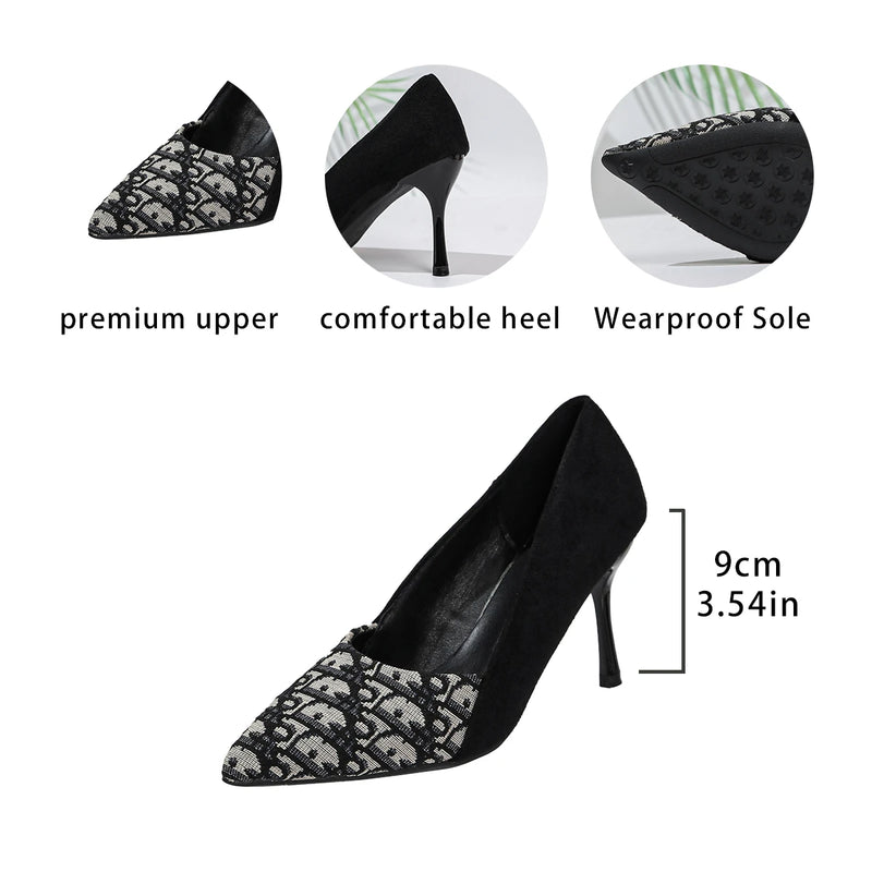 Spring Autumn New Simple Style Shallow Mouth Women's High Heel Shoes 2026 Fashion Pointed Toe Casual Thin Heel Women Single Shoe