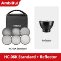 AMBITFUL HC-06Kit Photography COB Light Grid Kit 10°/20°/30°/40°/50°/60° 6In1 Light Grid Kit With Storage Bag For Fill Light