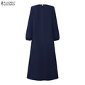 ZANZEA Muslim Women Maxi Dress Modest Fashion Hijab | SAMAG