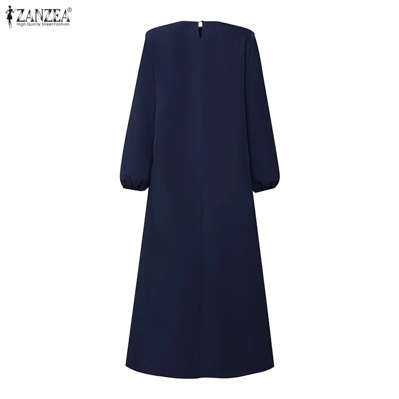 ZANZEA Muslim Women Maxi Dress Modest Fashion Hijab | SAMAG