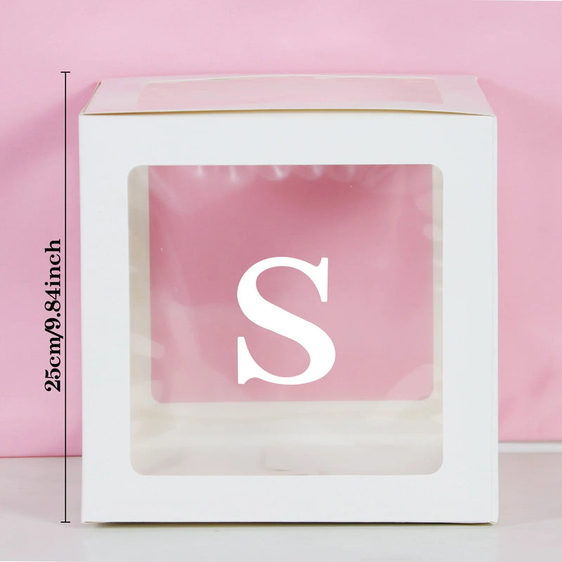 Transparent Letter Balloon Box Baby Shower Decorations Happy Birthday Wedding EID Decor 1st Birthday Party Supplies Balloon Box