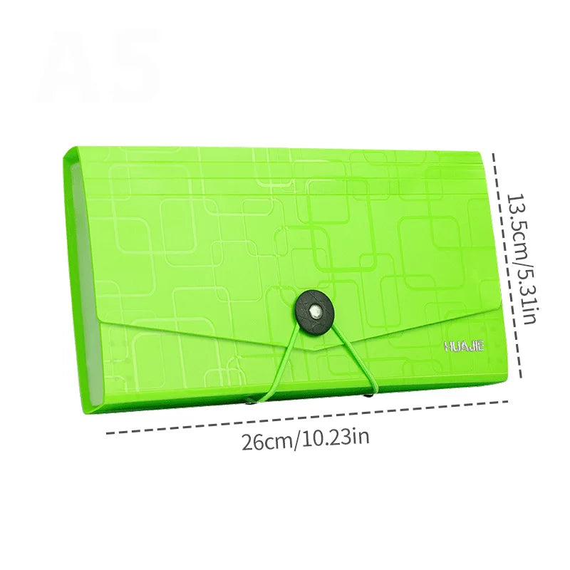 HUAJIE Receipt Invoice Organizer Folder, Multi-Layer Accordion File Bag with Labels, Small Bill Storage Binder for Office Home